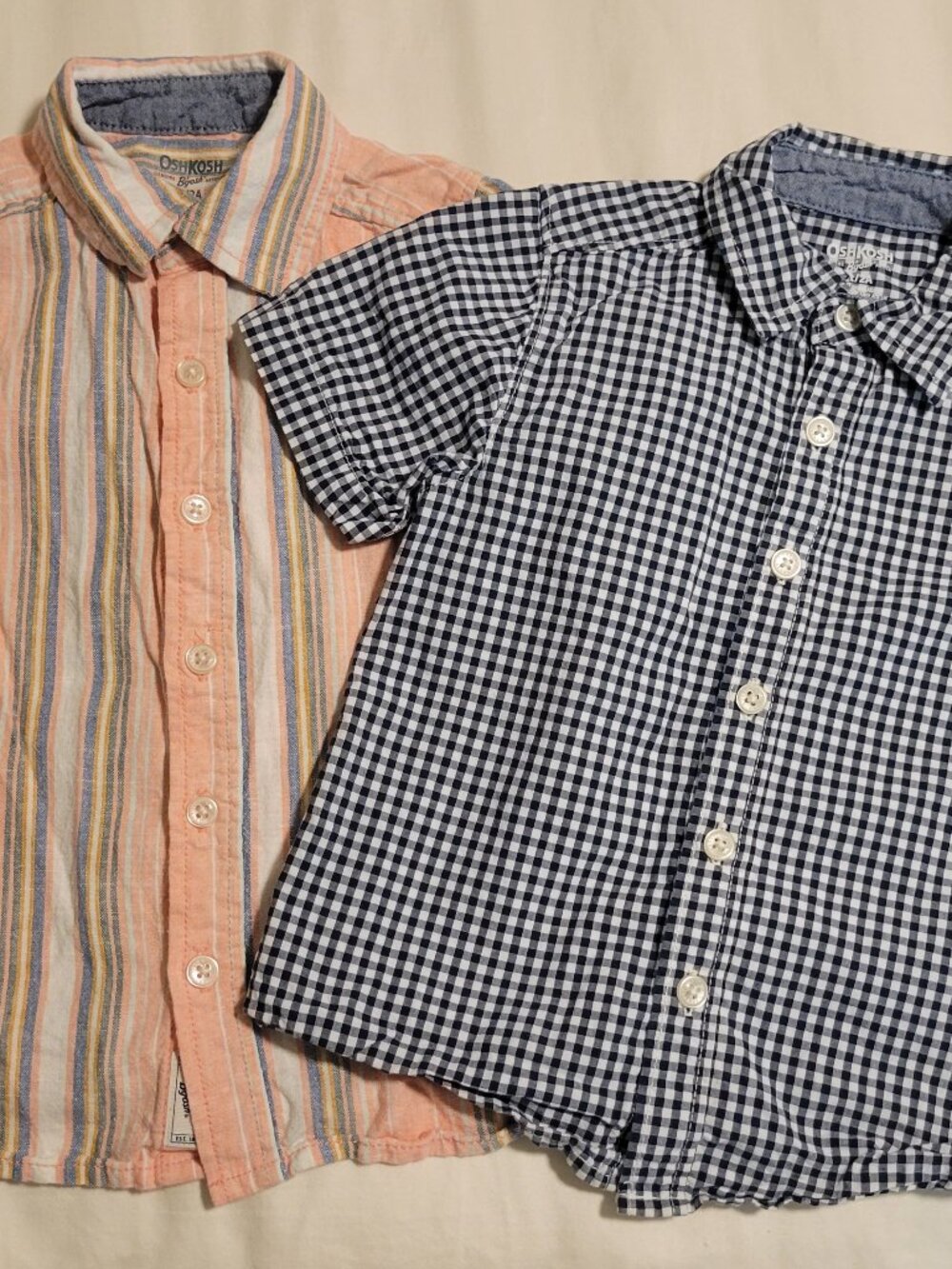 OshKosh B'Gosh Bundle of 2 Button-Up Short Sleeve Shirts Toddler Boys 2T